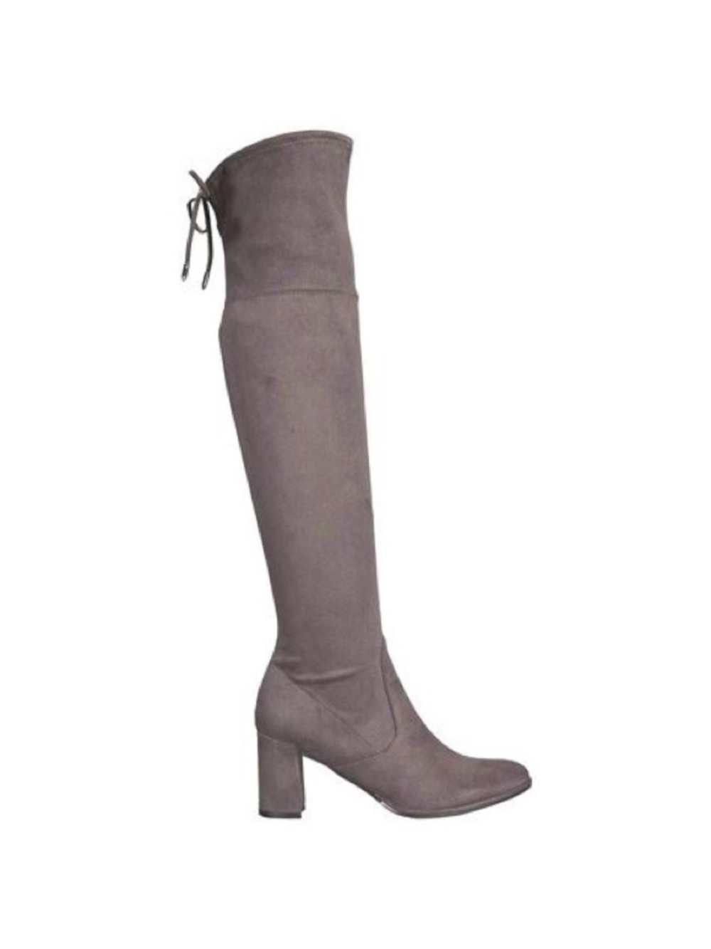 Marc Fisher Lencon Over The Knee Gray Faux Suede Boots Block Heel Round Toe Sz 7